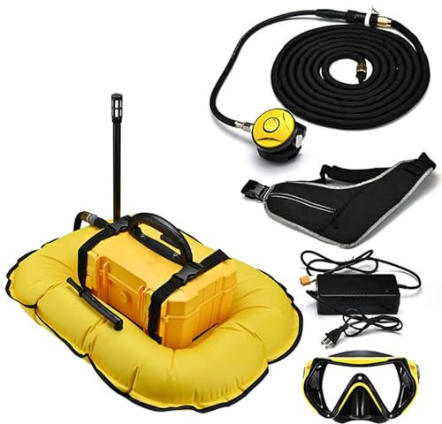 RKYRRKI Scuba Diving Rebreathers, Portable Rechargeable Underwater Breathing Systems, Scuba Diving Systems, Scuba Compressors for Diving and Fishing,Yellow-D4000