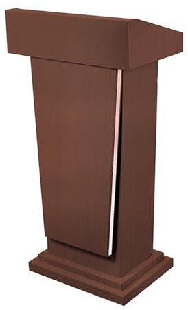 LYCDPYCD Rednerpult Aus Edelstahl Stehpult Podium Rednerpult Mit Dreifachem Stauraum Rednerpult Für Schulunternehmen(Brown)