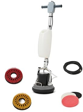 10 Heavy-duty Multi-Functional Floor Buffer Polisher Machine - Clean, Buff, Scrubb and Polish with Ease! Ideal for Carpets Too! Includes Optional Solution Tank, 2 Brushes and 3 Scouring Pads