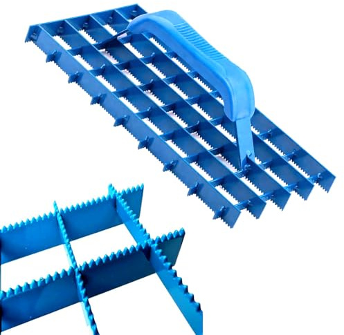 Professionelles Metallgitter-Schleifbrett, 290 x 145 mm, kleiner gekerbter Stahlschaber für Putz, Gips und Putz, Glätten und Entfernen