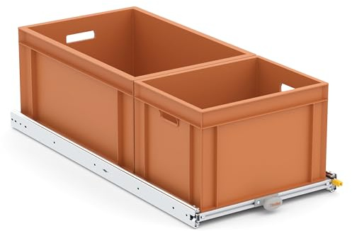 Tinobu Heckgarage-Schubkasten 90x40 – Auszugssystem Wohnmobil leicht, 120 kg Vollauszug, Stauraum-Schublade für Camper-Ausbau