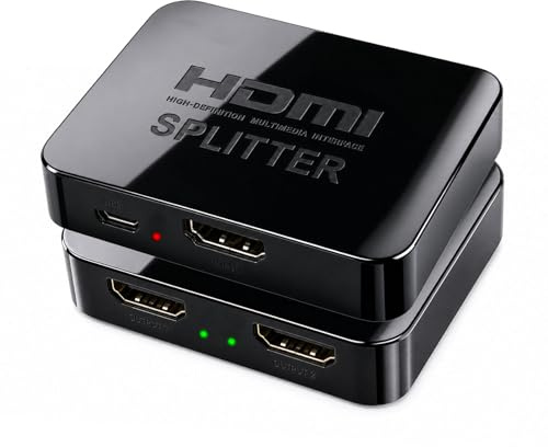 HDMI Splitter 1 in 2 Out 4K Plastique léger pour 2 écrans Compatible HDTV/PC/Portable