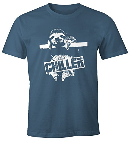 MoonWorks Lustiges Herren T-Shirt Faultier Born Chiller Sloth Fun Shirt