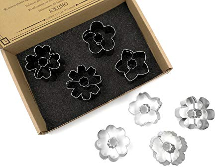 JOKUMO Juego de cortadores de galletas Flower Blossom - 8 piezas de acero inoxidable 430 de alto grado - Un juego verdaderamente único para los amantes de las flores