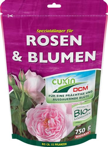 CUXIN DCM Spezialdünger für Rosen & Blumen - Spezialdünger - Rosendünger - Bio - organischer Dünger - Wasserfeste Verpackung - 750 g