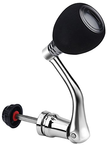 GLOGLOW Angelrolle Ersatz Metall Power Griff Griff Teil Griff Metall Rocker Arm Grip Part Knauf Metall Rocker Arm Grip Angeln Reel (Large Silver)