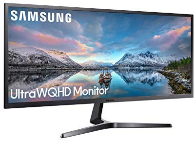 Samsung LS34J552WQUXEN 34 Ultra Wide LED Monitor - WQHD 3440x1440, Freesync, 2 x HDMI, DisplayPort, Dark Blue/Grey