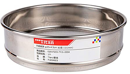 Adamas-Beta φ20×4.5cm 40 Mesh 304 Stainless Lab Sieves Economy Test Sieve 304 Stainless Steel Wire Cloth(0.45mm)