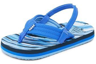 Reef Toddler Little Ahi Flip Flops Sandals - Blue Shark - Unisex - Durable high density EVA outsole