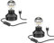 ledscom.de 2 Stück E27 Porzellan Tischlampe TIX, rund mit Stecker und Schalter, schwarz, 90mm inkl. E27 Lampe 667lm warmweiß