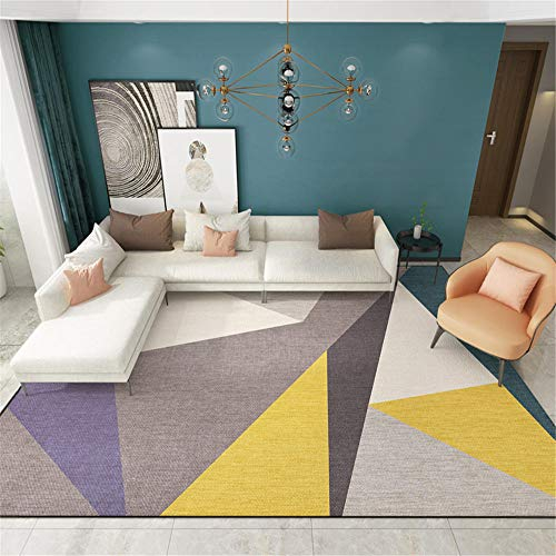 Teppiche Kreativ rutschfest Kinderzimmer Teppiche Gelb lila braun cremefarben geometrischen Stil super weichen Teppich Hygroskopisch Teppiche 60 * 120cm