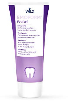 EMOFORM Protect Toothpaste 75ml - Formula svizzera NZX con sodio e fluoruro stannoso, xilitolo, dentifricio al fluoro per adulti, protezione antibatterica, rinforza lo smalto, controllo della placca