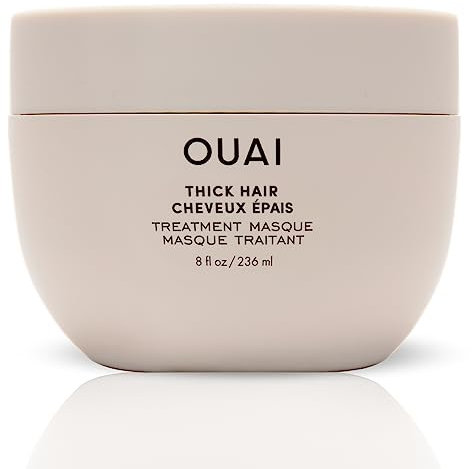 OUAI Thick Hair Treatment Masque - Almond Oil, Olive Oil & Hydrolyzed Keratin to Repair & Restore Damaged Hair - Softens, Smooths & Strengthens - Phthalate & Paraben Free Hair Masque - 236ml