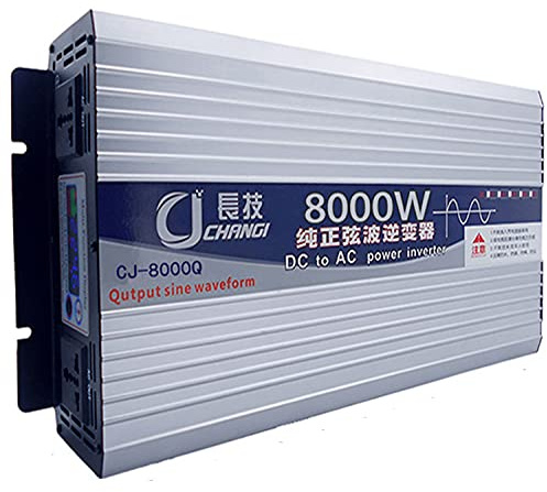 Convertisseur Onduleur Onde Sinusoïdale 1600W 2000W 3000W 4000W 5000W 6000W 8000W Transformateur DC 12V 24V 48V 60V 72V à AC 220V 230V 240V Convertisseur Tension Voiture Power Inverter (12V,8000W)