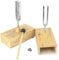 Astibym Stimmgabel,440Hz Stimmgabel-Tuner mit Holz Resonanzkasten und Hammer Stimmgabel-Musikinstrument-Resonator für Bildung Musical Standard-Instrumente Violine Gitarren Tuner