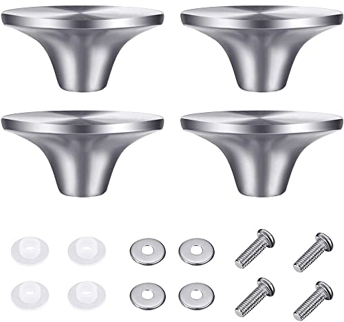 QDDS 4 Stück Topfdeckelgriff, Ersatz-Topfdeckelgriffe, Deckelknopf für Topfdeckel, Edelstahl Topfdeckel Deckelgriff mit Schrauben für Kochgeschirr, Topfdeckelgriff Ersatzdeckelknöpfe (Silber)