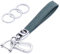 Wisdompro Schlüsselanhänger Auto, Schlüsselanhänger Leder mit 1 D-Ring, 1 Schraubendreher, 3 Schlüsselringe, Keychain für Männer/Frauen sind Geschenke für Familie, Freunde (Grau Blau)
