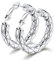 Bestyle Creolen Silberne große Damen Knorpel Ohrringe Edelstahl Hoop Earrings Hypoallergen Klobig Creolen Durchmesser 80MM Piercings Ohrlöcher Schmuck Frauen