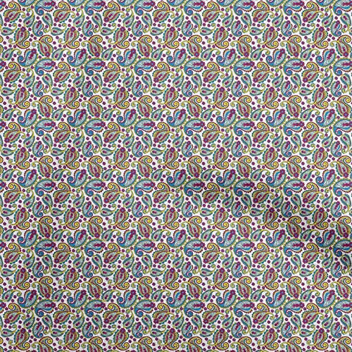 oneOone Viskose Chiffon Weib Stoff Asiatisches Paisley. Gewebe Zum Nahen Gedruckt Craft Meterware 42 Zoll breit