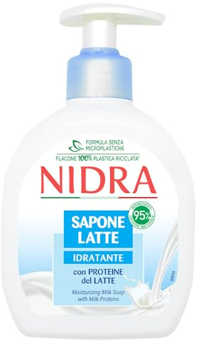 NIDRA | Feuchtigkeitsspendende Milchseife, Made in Italy, 300 ml | Mit feuchtigkeitsspendender Milch und Milchproteinen, dermatologisch getestet