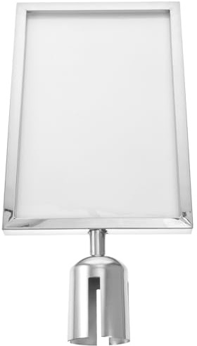 NUOBESTY Vertical Retractable Belt Stanchion Sign Holder Portrait Sign Frame for Queue Management Double Sided Display Stand Ideal for Events and Commercial Use