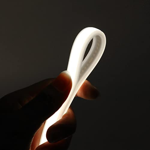 XUNATA 0, 5 m LED neon flessibile con cavo di alimentazione, 220 V striscia LED COB, alta luminosità 288 LED/m, IP65 impermeabile, ogni taglio di 50 cm, luce di corda- bianco freddo