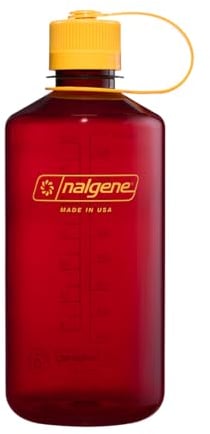 Nalgene Botella de agua – Botella de agua ligera Sustain Tritan sin BPA irrompible para mochilero, senderismo, gimnasio, 907 ml, boca estrecha, Laker, 32 oz