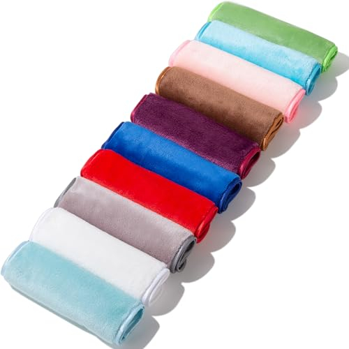 XEPST 10 PCS Mikrofaser Abschminktücher Waschbar, Bebe Abschminktücher Mikrofaser Make-up Entferner Tuch Microfasertuch Abschminken Hypoallergene Microfaser Reinigungstücher für das Gesicht 40 x 20 CM