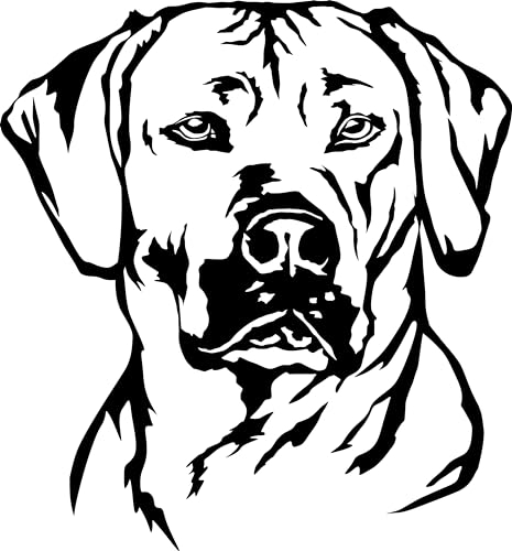 Autoaufkleber/Sticker/für Innen und Außen 28 cm schwarz Rhodesian Ridgeback 04
