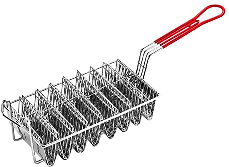 Fryer Basket/Skimmer Spoon Frying Basket Taco Shell Fryer Holds 8 Shells Deep Fryer Taco Holders Basket with Grip Handle Taco Holder Stand Strainer Basket
