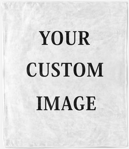 ANHOPE Personalisierbare Decke mit Foto/Logo/Text, buntes Meerjungfrauen-Druckmuster, für alle Jahreszeiten, individuelle Überwurfdecke für Kinder, Erwachsene, Familienbett, Sofa, Couch, Hochzeit,