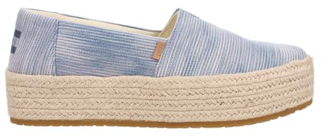 TOMS Women's Valencia Espadrille Loafer Flat, Pastel Blue Novelty Denim, 10 UK