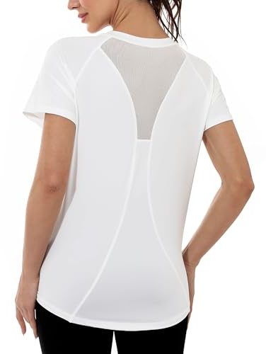 Gyabnw Sportshirt Damen Sport Tshirt Kurzarm Oberteile Locker Laufshirt Funktionsshirt Yoga Fitness