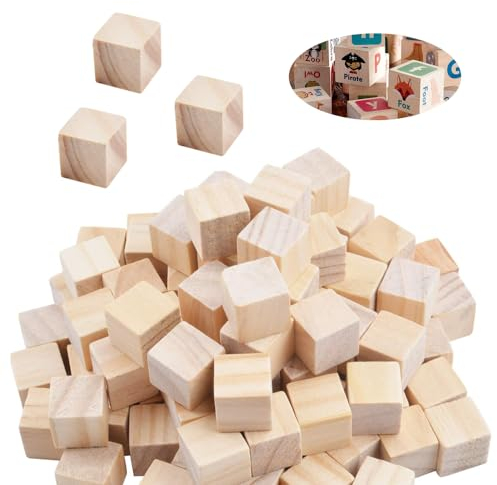 DKDXID 250 Stück Holz Würfel 10mm Kleine Holzwürfel Holzwürfel Blanko Deko Natürliche Unvollendete Holzwürfel Holz Quadrat Würfel Natur Deko Holz Basteln Bastelmaterial zum Basteln DIY Stempel