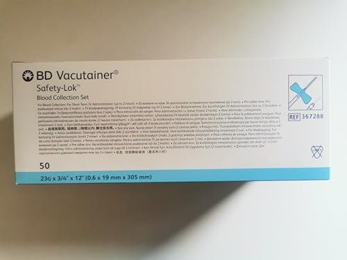 Bd Safety-Lok Kit de prélèvement vacutainer avec butterfly de sécurité 23 g avec adaptateur prémonté pack de 50 pièces
