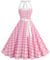 maxToonrain Dresses for Women UK Plus Size,Womens 1950s 80s 70s 90s Fancy Dress A Line Spaghetti Strap Polka Dot Midi Party Dress Halloween Costumes for Adults Ladies(B-Pink,M)