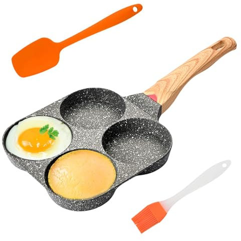 Poele Pancakes à 4 Moules: Ø21cm Poele A Crepe Antiadhésive Poele Pancakes Induction Pour Omelette Burger Aux Œufs Au Plat, Pour Cuisinières à Induction Et À Gaz