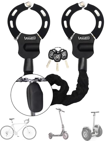 E Scooter Schloss, Handschellenschloss mit Schlüssel, Schloss für E Scooter mit Gummi-Lock-Hülse, Fahrradschloss Hohe Sicherheit, 90cm, Ideal für E Roller, Fahrrad, Kinderwagen (Tastensperre B)