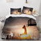 Bettwäsche 135x200 Basketball Bettbezug mit Reißverschluss 100% Mikrofaser Bettwäsche-Sets für Junge Mädchen 3D Druck Sonnenuntergang Landschaft Kinderbettwäsche mit 2 Kissenbezüge 80x80cm Sommer
