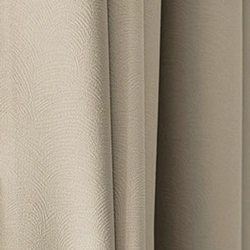 Whoiy Jugendzimmer Vorhänge Beige Einfarbig mit Ösen 214 cm Lang, Blickdichter Gardiene Vorhang Polyester Verdunkelungsvorhang für Schlafzimmer Wohnzimmer, 214x86 cm