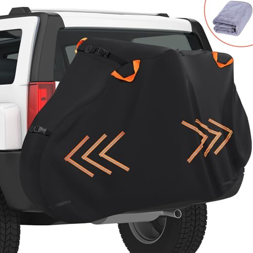 2win2buy Bike Cover for Transport on Rack, 3 Bikes, Waterproof, Oxford Fabric, Gray