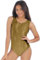 R&N FASHIONS Ärmelloser Gymnastikanzug für Mädchen, Kinder, Schule, Sport, Tanz, Gymnastik, Ballett, metallisch, Wet-Look, glänzend, Party, Disco oder Tanzkostüm, gold, M-L