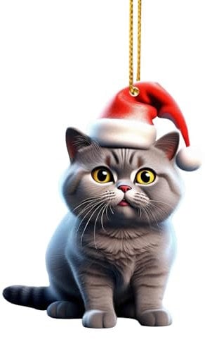 Weihnachtsbaum Katzen Anhänger Katzen zum Aufhängen Weihnachten Anhänger Weihnachtskatze Weihnachtsdeko Weihnachtsanhänger Dekoration Weihnachtsbaumschmuck für Weihnachtsfeier, (B, One Size)