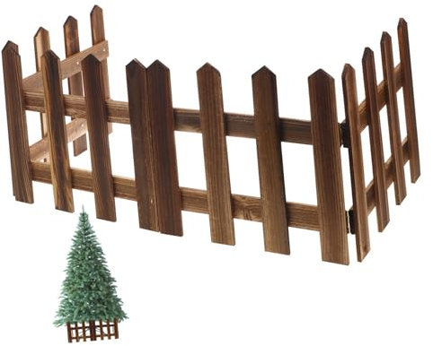 ANDRESLAD Recinzione in Legno Carbonizzata Per Giardino Esterno Steccato Legno Naturale Resistente e Portatile Per Bordura e Prato