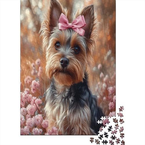 2025 Hölzern Puzzle Yorkshire Terrier, Familienurlaub-Puzzle 1000 Teile Puzzles, Puzzles,HausdekoRatteion, Erwachsene