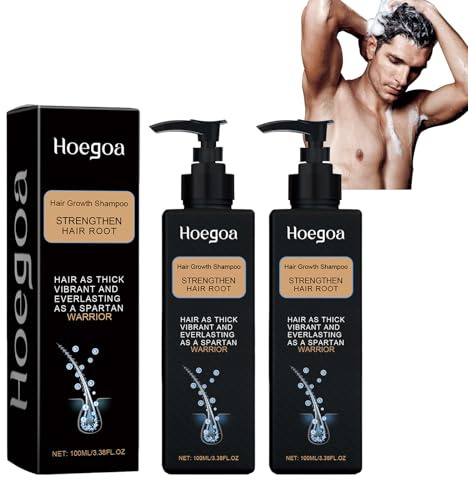 2 Stück Root Activating Shampoo 100ml Natural Ginger Black Hair Thickening Shampoo Milde Zutaten, Einfach zu Verwenden für Alle Haartypen.
