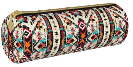 DRTGEDS Federmäppchen mit Indianer-Muster, stilvolle Druck-Bleistiftrolle, Mehrzweck-Tasche für Schreibwaren, Organizer für Handwerk, Arbeit, Weiß, One Size, Modisch