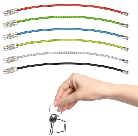 36 Piezas De Llaveros De Alambre De Acero Inoxidable, Cables Robustos De 2mm Para Etiquetas De Equipaje, Bucles Multicolores Con Conectores Rosca, Para Llaves, Usb Y Identificación - 15 cm