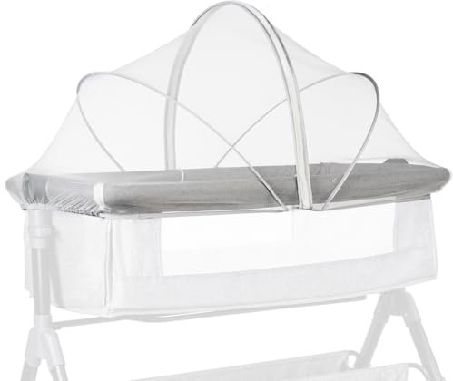 Moustiquaire Lit Bebe, Moustiquaire pour Berceau, Moustiquaires Poussette Respirante, avec Fermeture éclair, Pliable, Entièrement Amovible, Anti-Chute, 55x100x55cm