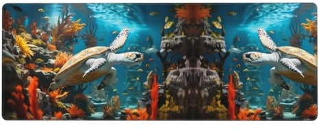 YYHWHJDE Extra großes Mauspad mit Schildkröte in einer Rocky Corner Prints, für Computer, Büro, Gaming-Tastatur, verdickte Version, 30,5 x 80 cm